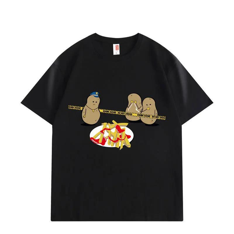 Unisexs Printed Shortsleeved 100 Cotton Shortsleeved Potato Pattern Highquality Casual Fashion Streetwear Tshirt