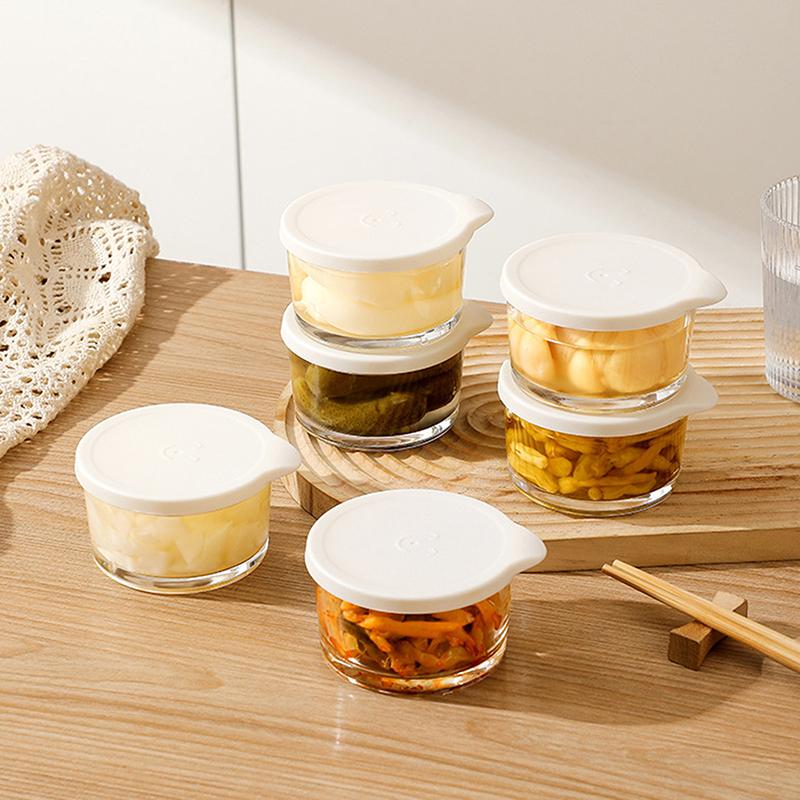 Microwave Safe Round Food Storage Container High Borosilicate Glass Pickle Sealed Jar Refrigerator Fruit Vegetable Storage Jar