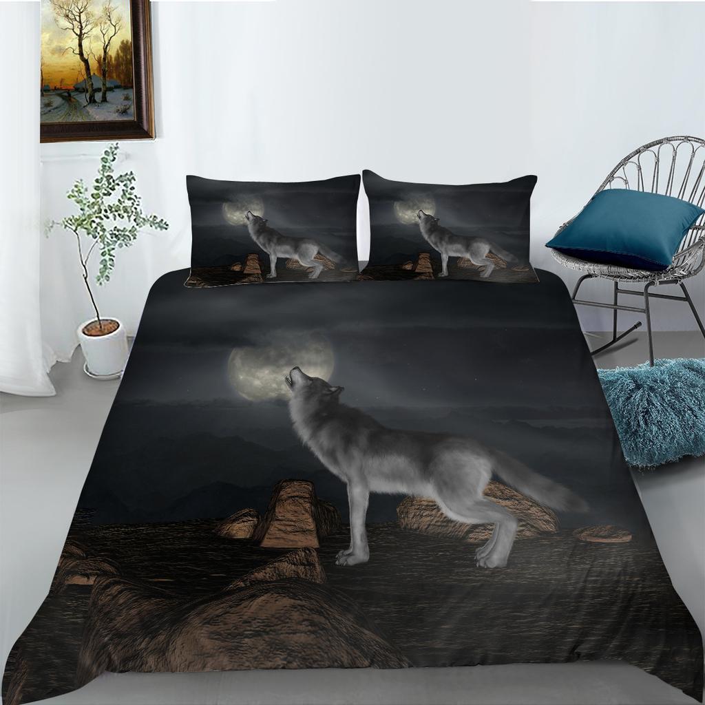 Bedding Two Or Three-Piece Set Wolf Series Digital Printing Polyester