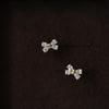 Beixi Sterling Silver Mini Bow Studs: Simple, Luxurious, and Shiny Earrings