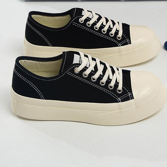 Letní studentské plátěné boty s tlustou podrážkou Dámské všestranné vyvýšené boty pro volný čas Japonské ležérní boty Matsuke Horseshoe Tidal