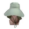 Women Summer Sun Hat Solid Color Fisherman Cap Ladies Visors High Quality Anti-UV Wide Brim Neck Protection Sunshade Hats