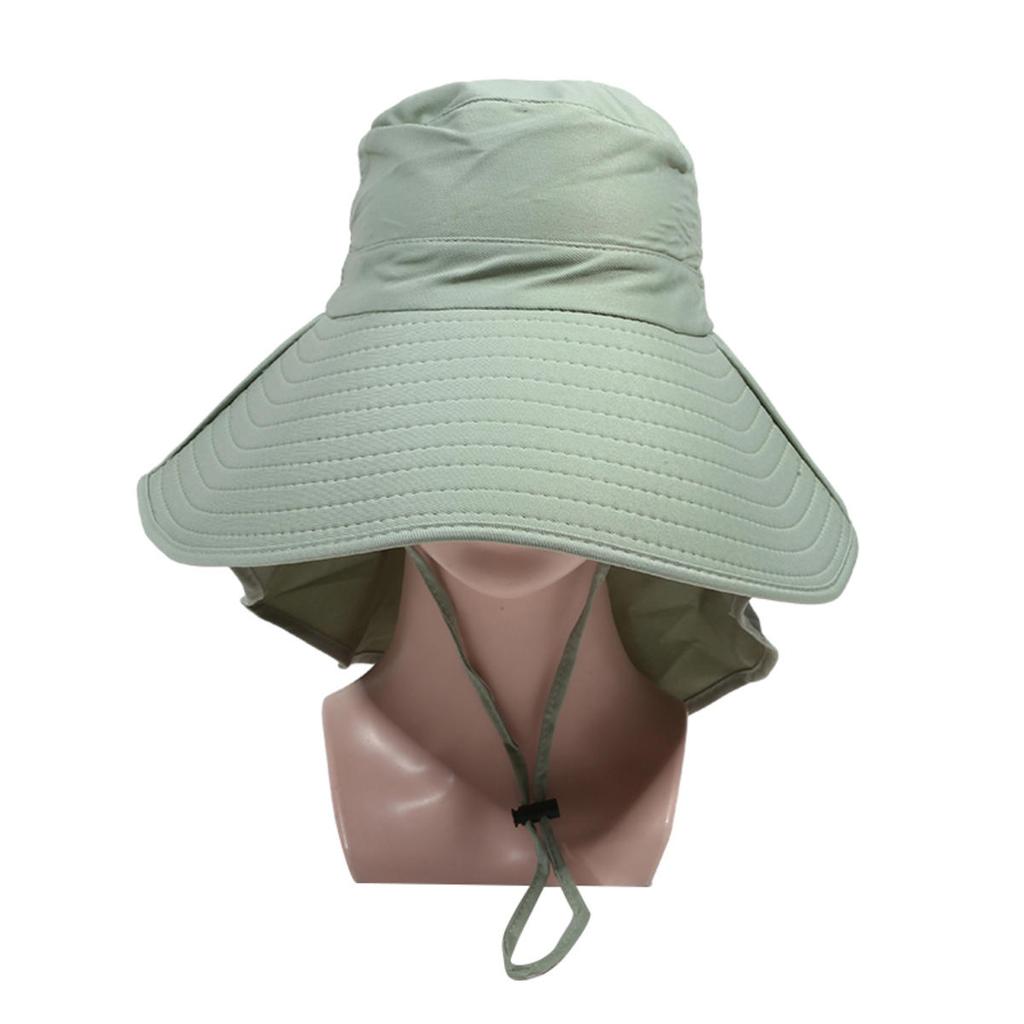 Women Summer Sun Hat Solid Color Fisherman Cap Ladies Visors High Quality Anti-UV Wide Brim Neck Protection Sunshade Hats