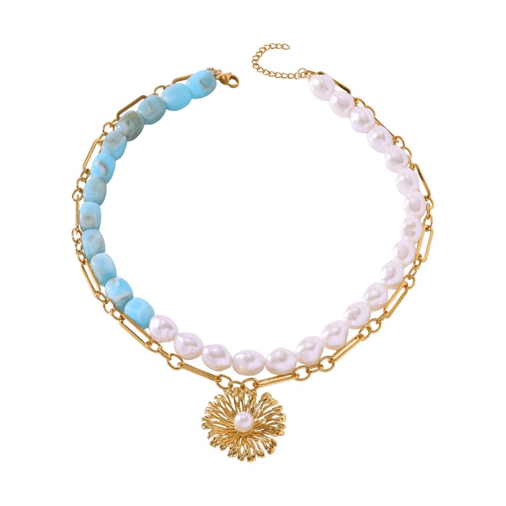 European and American Light Luxury Multi-layer Necklaces, Flower Pendants, Accessories, Fashion Trend Chains