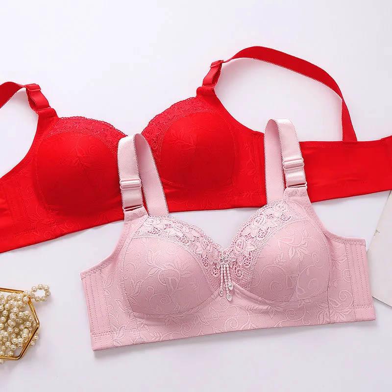 Damen-BH, dünn, atmungsaktiv und bequem, große Größe, gerafft, nicht durchhängend, schöner Rücken, kein Stahlring zur Aufnahme des Hilfsbrust-BHs