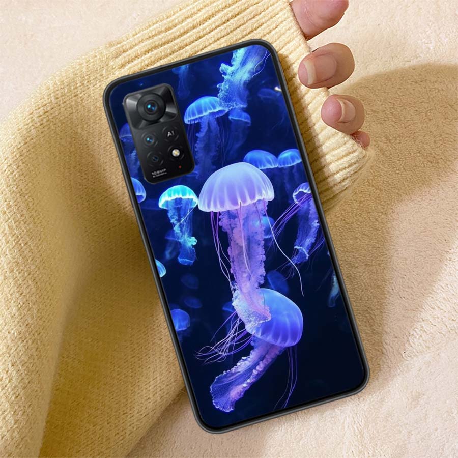 Magic Jellyfish Phone Case For Redmi Note 13 14 15 Pro Plus 12 13C 12C 15C 9 10 10C 9T 9C 9A TPU Soft Cover Clear Cell Cases Sho