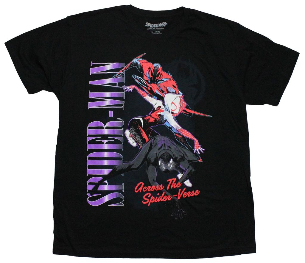 SpiderMan Across the SpiderVerse Mens T-shirt Trio Ghost Noir 2099
