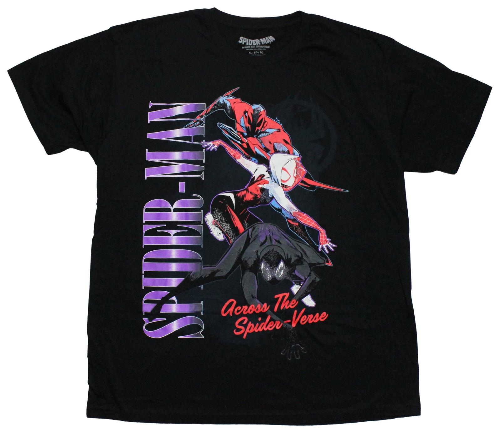 SpiderMan Across the SpiderVerse Mens T-shirt Trio Ghost Noir 2099 S