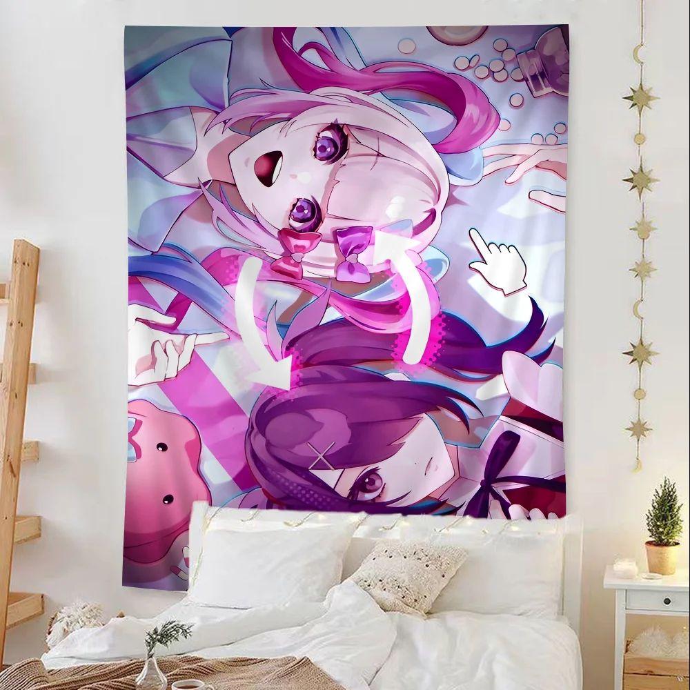 Kawaii Anime Girl Tapestry Wall Hanging, Otaku Culture, Bedroom, Living Room, Dorm And Gaming Room , Aesthetic Home Decor