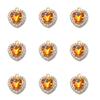 10Pcs/lot Alloy Rhinestone Heart Charms Gold Color Pendant for DIY Necklace Bracelet Earrings Jewelry Making Accessories