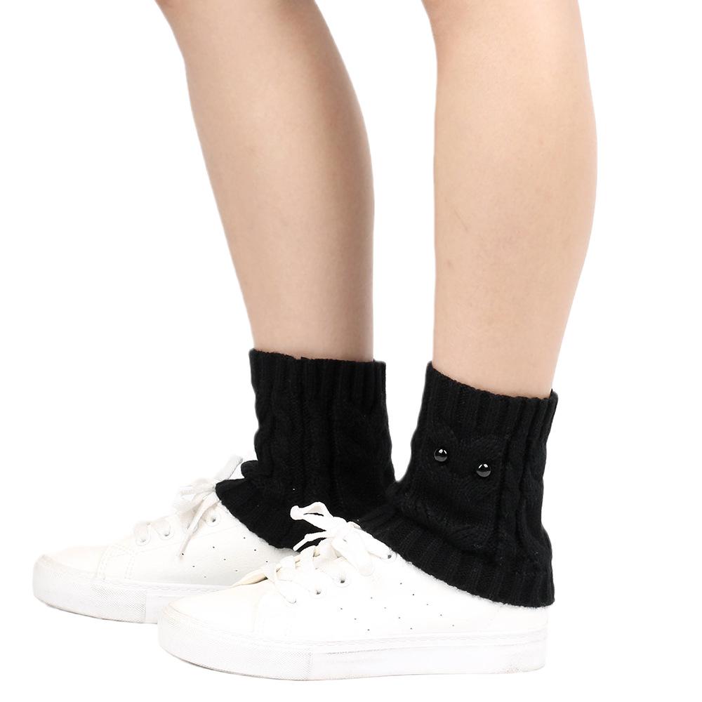 Cozy Japan-Korea Owl Woolen Ankle Warmers: Warm & Cold-Proof Knitted Boot Cuffs