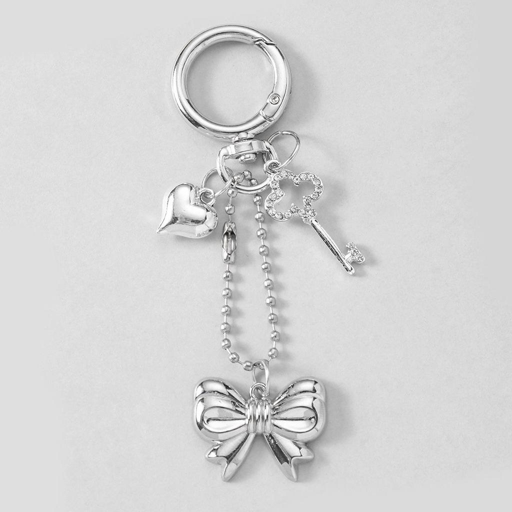 Veelzijdige Strass Strik Hart Bedel Sleutelhanger voor Mobiele Telefoons