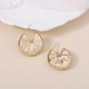 Vintage round summer leaves irregular pleats hammered earrings personality versatility simple fashion earrings