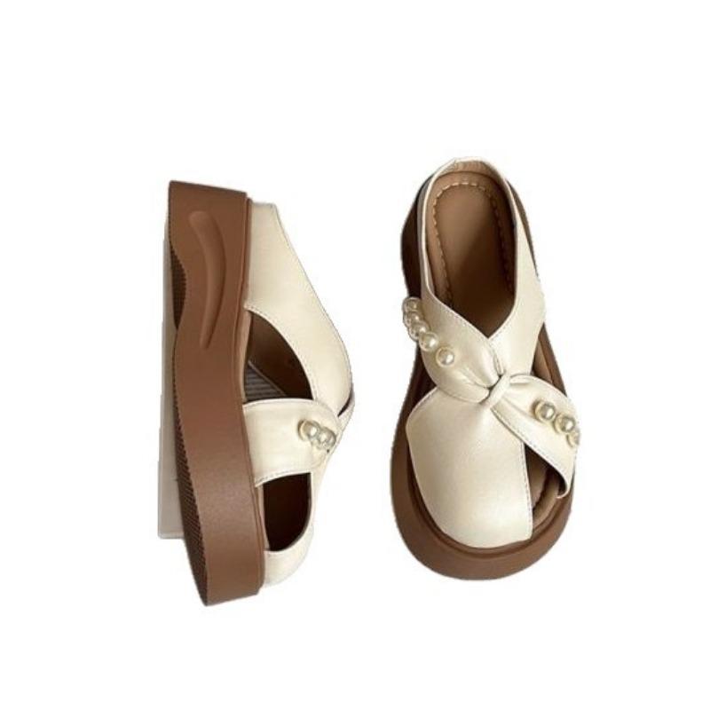 Versatile Pearl Hollow Girls Baotou Slippers Summer Fashion Temperament New Sandals Breathable Slippers