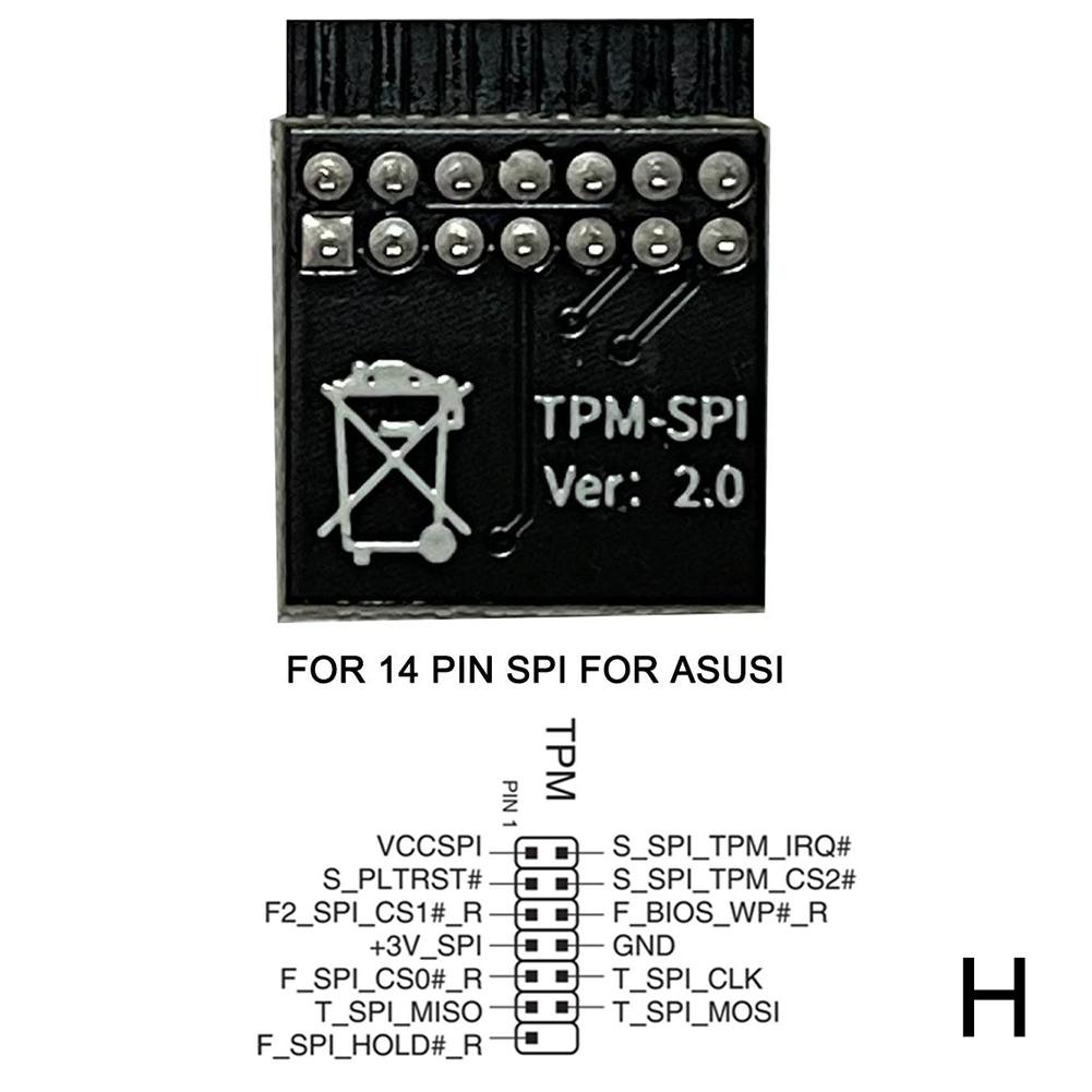 TPM 2.0 Encryption Security Module Remote Card 12 to 20 Pin for Windows 11 Upgrade Multi- Motherboard Support Secure Data