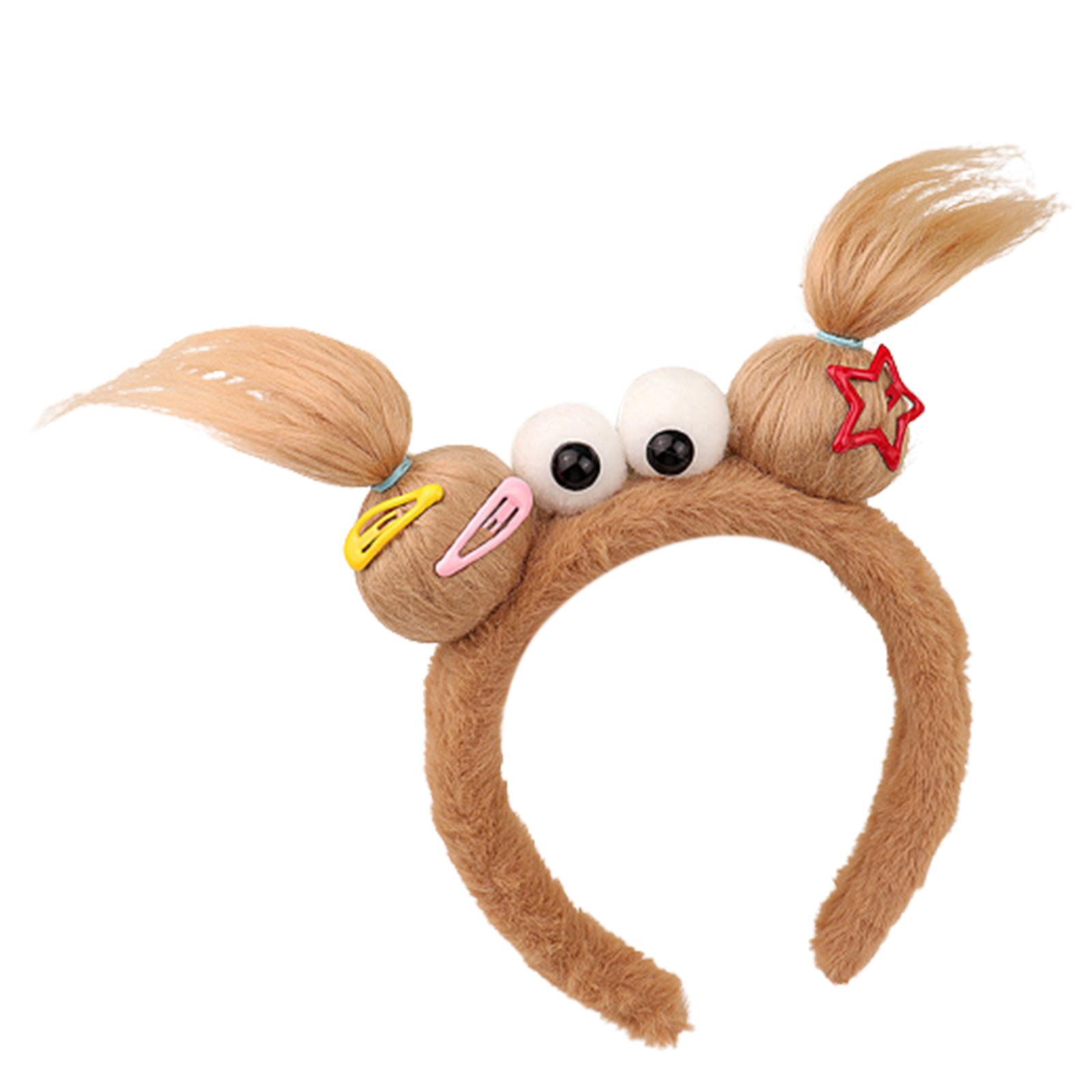 

Смешные красочные резинки для волос, реквизит для фотобудки, мультяшная повязка на голову, головной убор для вечеринки, повязка-косичка для умывания хаки