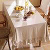 100% Cotton Table Cloth  Simplicity Pleated Soft Wash Cotton Table Cover Restaurant Kitchen Wedding Party Holiday Table Decor