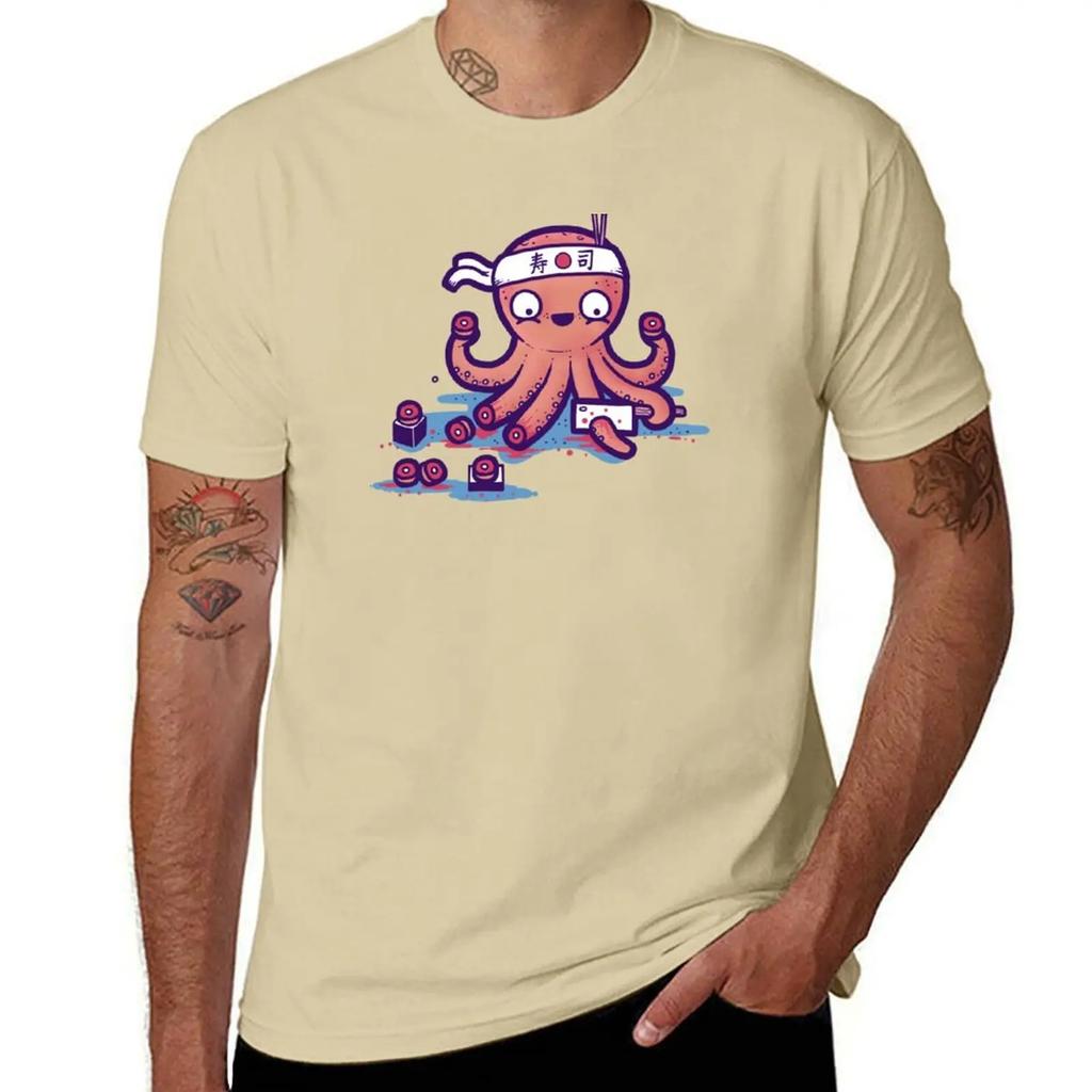 Octosushi TShirt Short sleeve tee blue archive blacks plus size men clothing