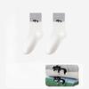 Female Autumn Casual Color Collision Lovely Embroidery Bacteriostatic Anti Odor Anti Pilling In The Tube Pile Socks