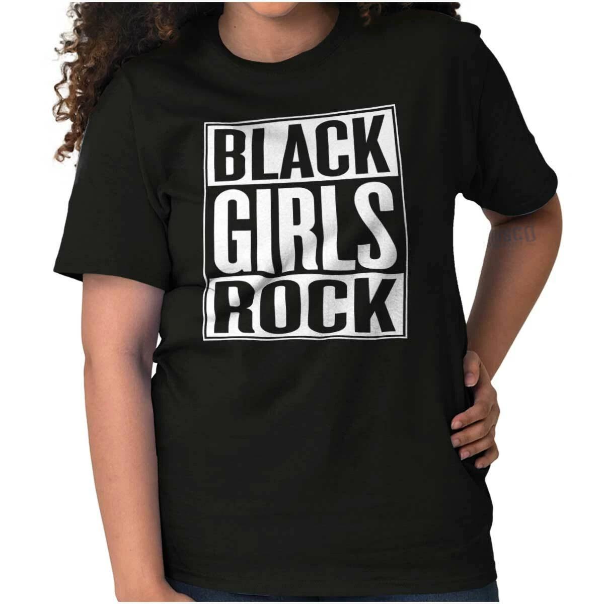 Black Girls Rock Strong Positive POC Pride Womens Graphic Crewneck T Shirt Tee XS