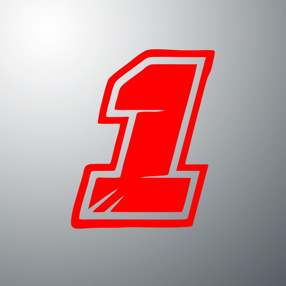 Universal Red Number Motorcycle Sticker, Durable Self-adhesive Vinyl Decal for Fairing Fender Helmet and Scooter Decoration