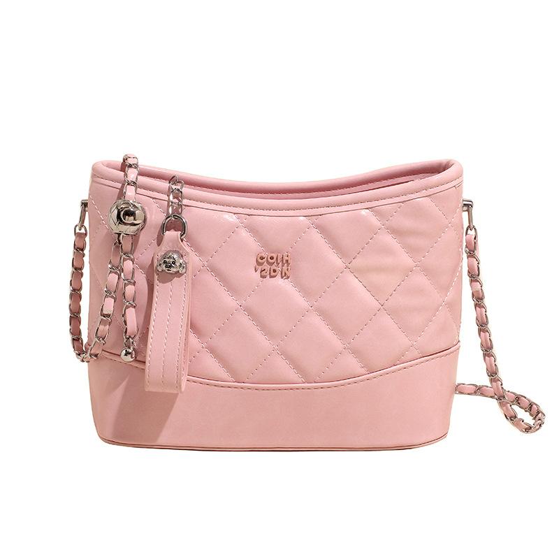 Today's Popular Diamond Chain Bucket Bag, Women's Fashion Commuting, High-end Sense Versatile Messenger Bag