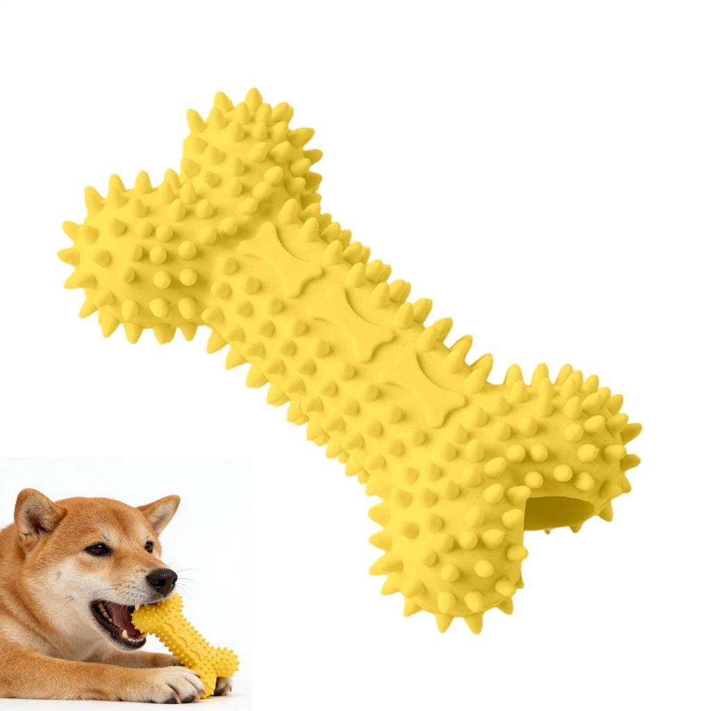 1PC Dog Chew Toys Bone Shaped Dog Chew Toys Teeth Cleaning Chew Toys Dog Rubber Toothbrush Stick Chew Toys For Training Toys