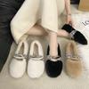 Fairy Mao Mao shoes outer wear 2025 autumn and winter new gentle and cute warm velvet small fragrant wind solid color cotton shoes