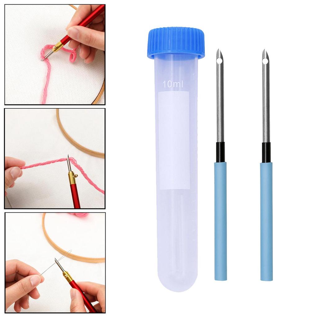 DIY Embroidery Knitting Punch Needle Pen Stitching Sewing Tool Kit+ Threads