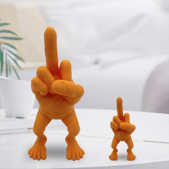 2Pcs/Set Middle Finger Figure Statue Desktop Flip-off Hand Figurine with Legs Rebellious