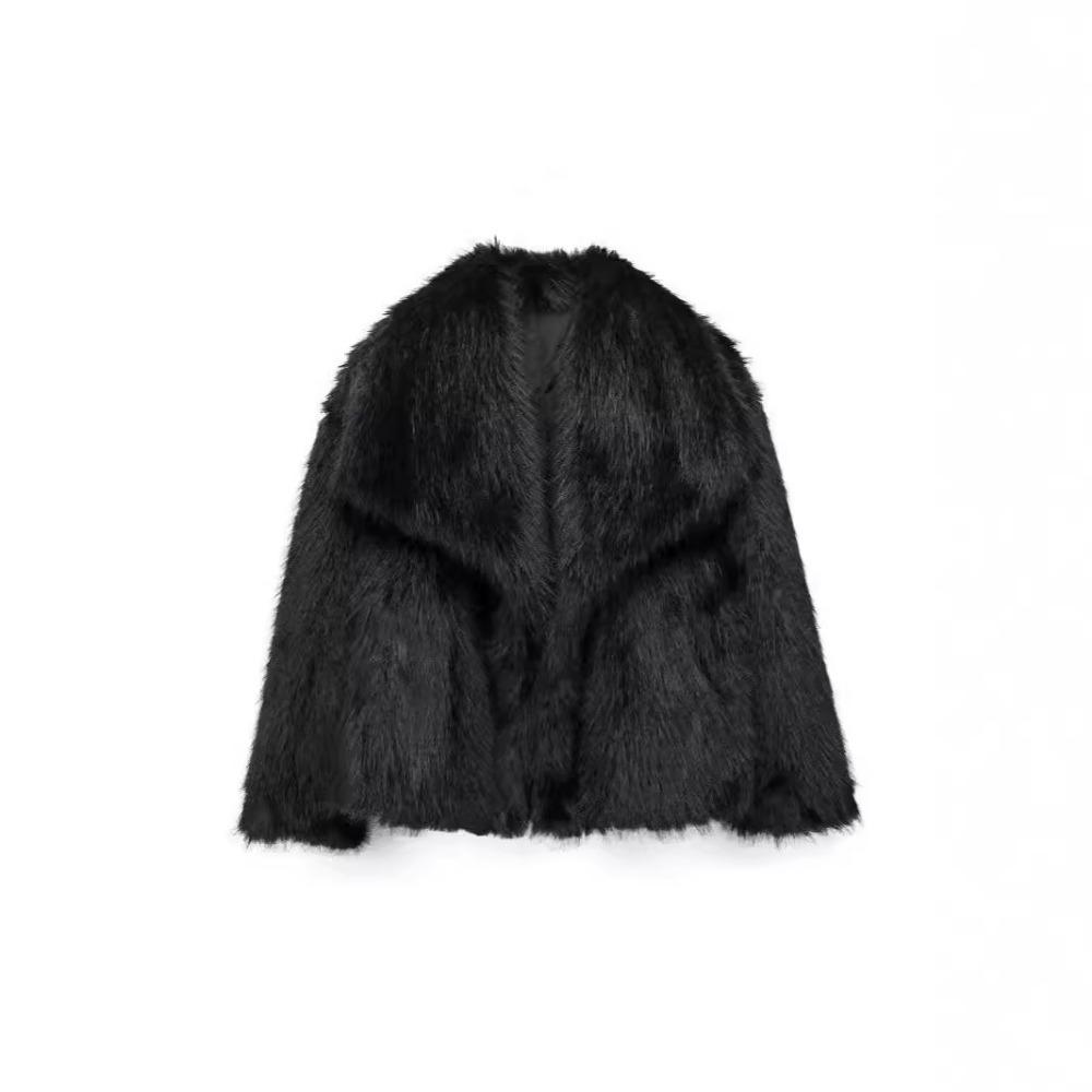 Autumn and Winter New Women's Clothing Fox Fur Black Coat Women's Fur Imitation Fur High-end Top