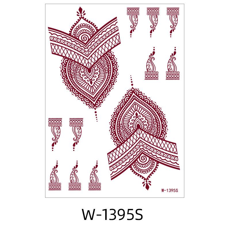 

Красное кружево тату-наклейка водостойкая индийская хна временная татуировка 148 * 208Mm (die)