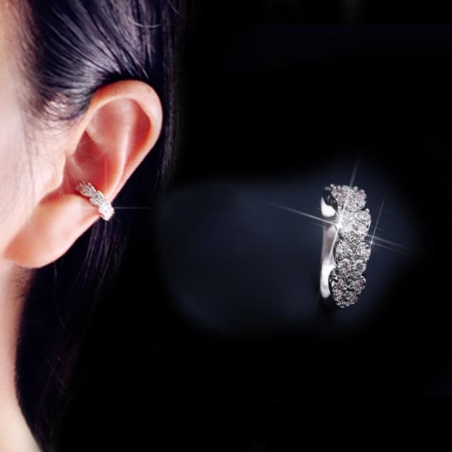 Plain Simple Star Women Shape Cubic Zircon Ear Cuff Charming Crystalline Clip On Earrings Earcuff Without Piercing Earrings Jewelry Giveaway