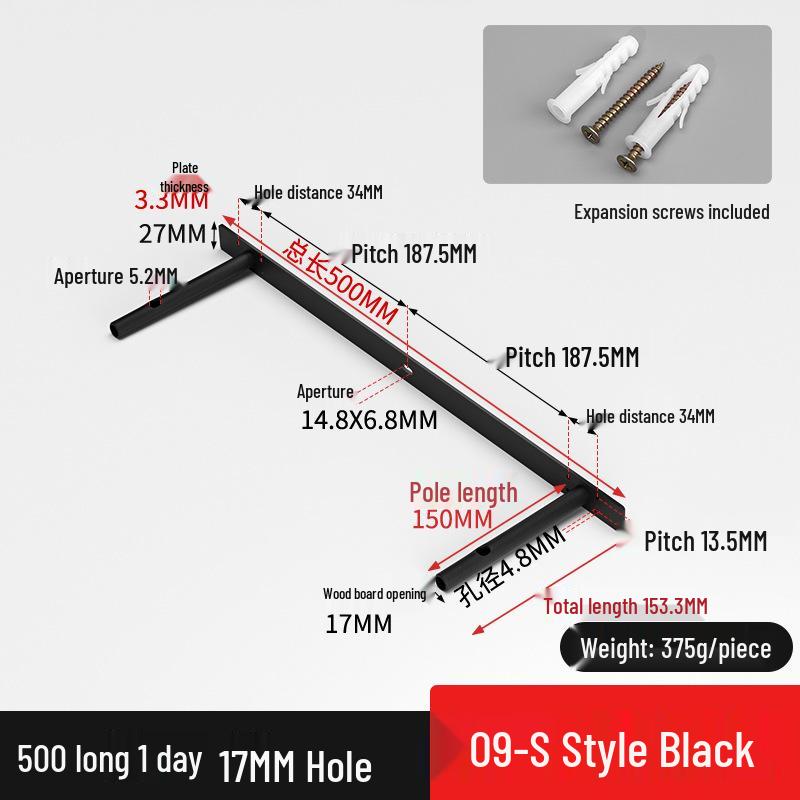 Invisible T-Shaped Shelf Brackets for Concealed Wall-Mounted Bookshelf Support