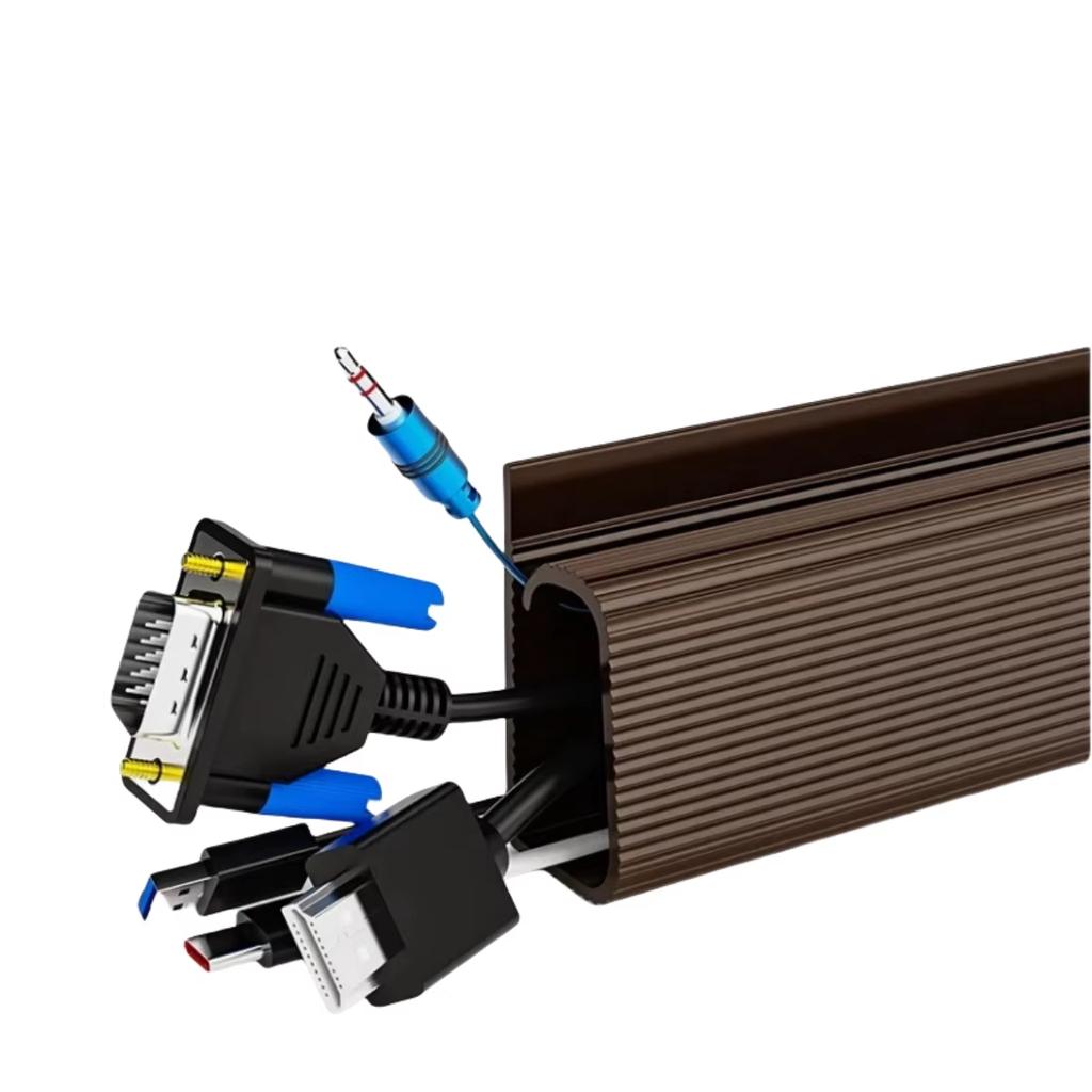 1PC 40cm/15.75inch Self adhesive Under Desk Cable Management Tray PVC Power wire hider Strip Cord Holder No Drilling wire Organi