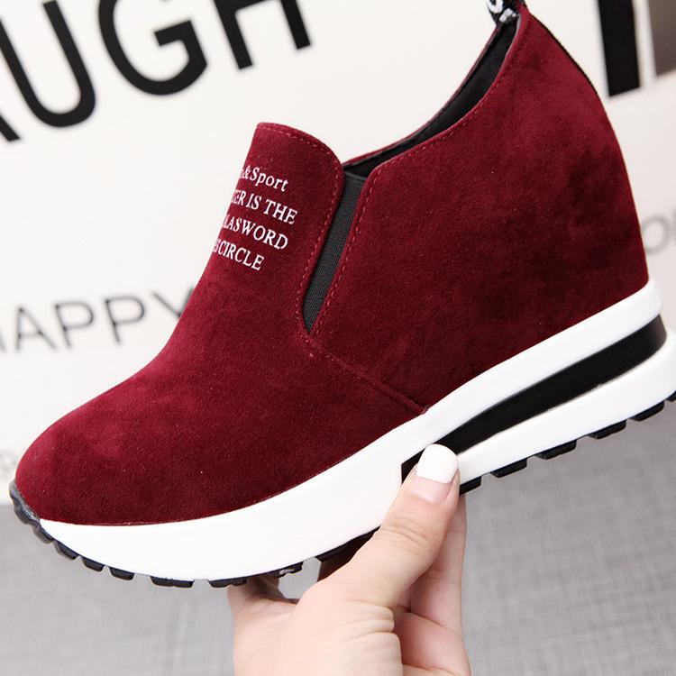 Woman Platform Slip On Velvet Sneakers Shoes Loafer
