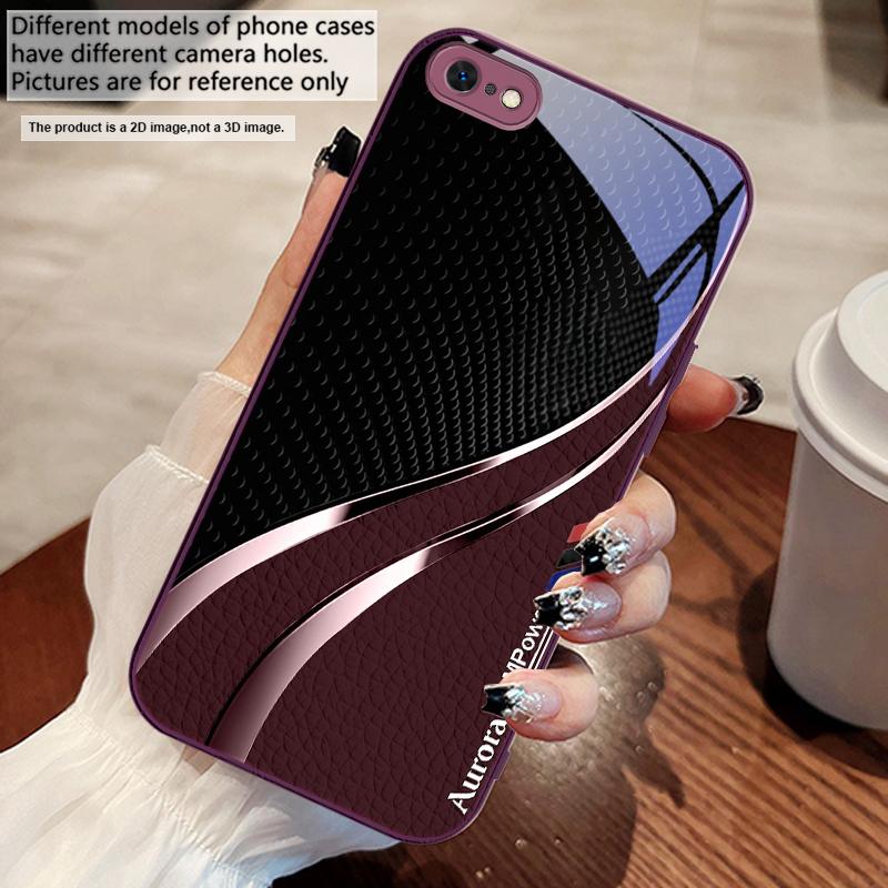 Hochwertige Ledertextur Für iPhone 17 Air 16 E 15 14 13 Plus 12 mini 11 17 Pro Max XR Xs Max 16E 7 8 Gehärtetes Glas Handyhülle