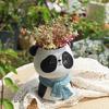 Panda Gypsum Flower Pots Silicone Resin Mold Epoxy Resin Castings Molds Succulent Vase Cement Mold Candle Holder Molds