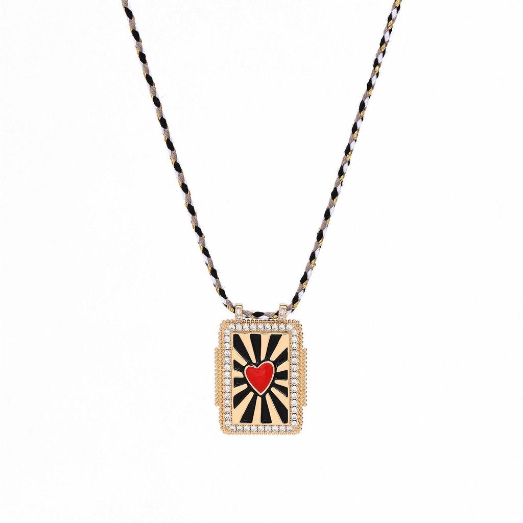 Literary And Retro Wind Tarot Card Dafang Brand Necklace Sun And Moon Octagram Love Planet Desert Necklace