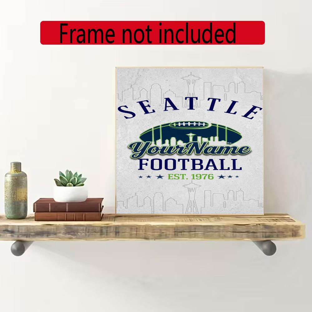 Seattle Seahawks Customize Your Name Diamond Painting Round Diamond Rhinestones Mosaic Diamond Embroidery Wall Paintings Rhinestones Gift Frameless