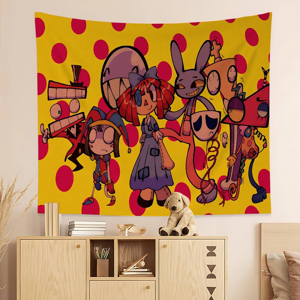 LE CIRCLE NUMÉRIQUE INCROYABLE Dessin Animé Tapisserie Colorée Accrochage Mural Hippie Fleur Tapis Muraux Décor de Dortoir Art Mural Décor