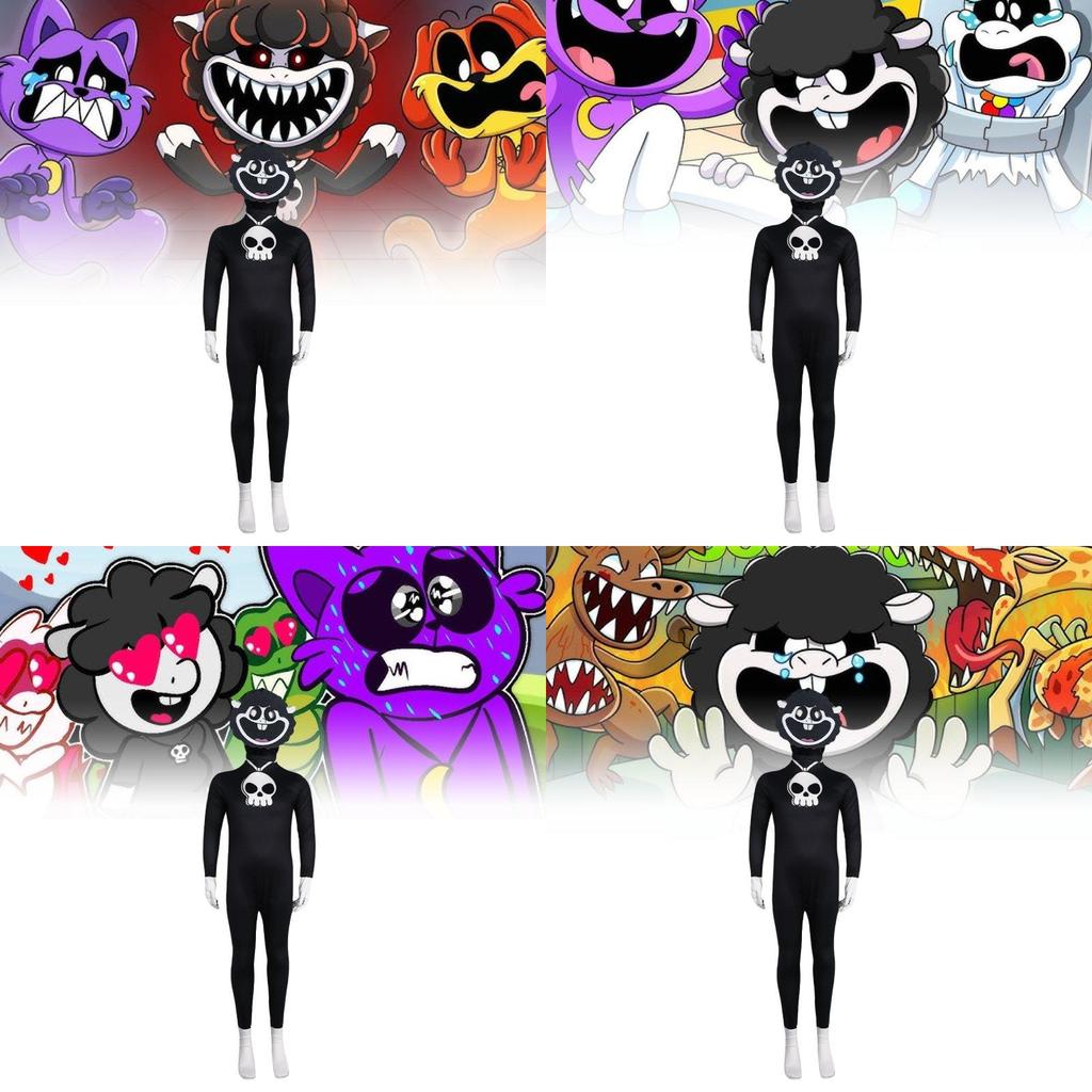 Poppy Playtime Cosplay-Outfit für Kinder mit entzückenden und farbenfrohen Charakteren aus weichem Milchseidenstoff