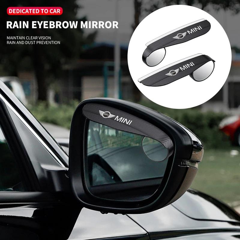 2PCS Car Rearview Mirror Rain Eyebrow Visor Small Round Mirror For MINI Cooper JCW WORKS R55 R56 F55 F56 R57 R58 R59 R60 R50 Dymfu11
