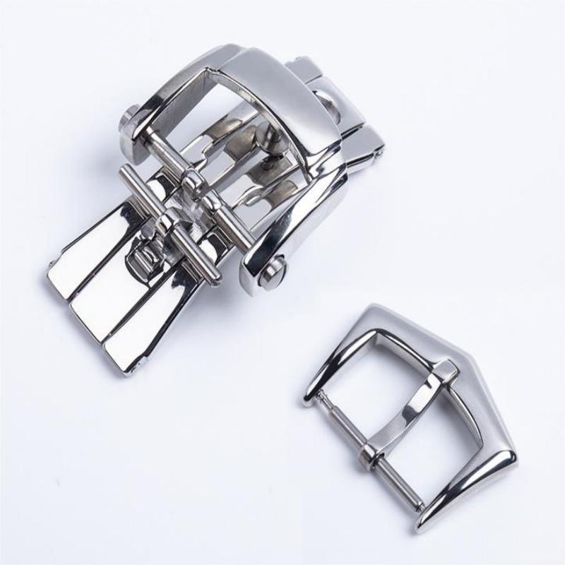 Boucle Papillon Patek 3 en Acier Inoxydable Compatible pour Bracelets Cuir/Caoutchouc Nautilus - Fermoir Déployant à Ardillon Accessoire