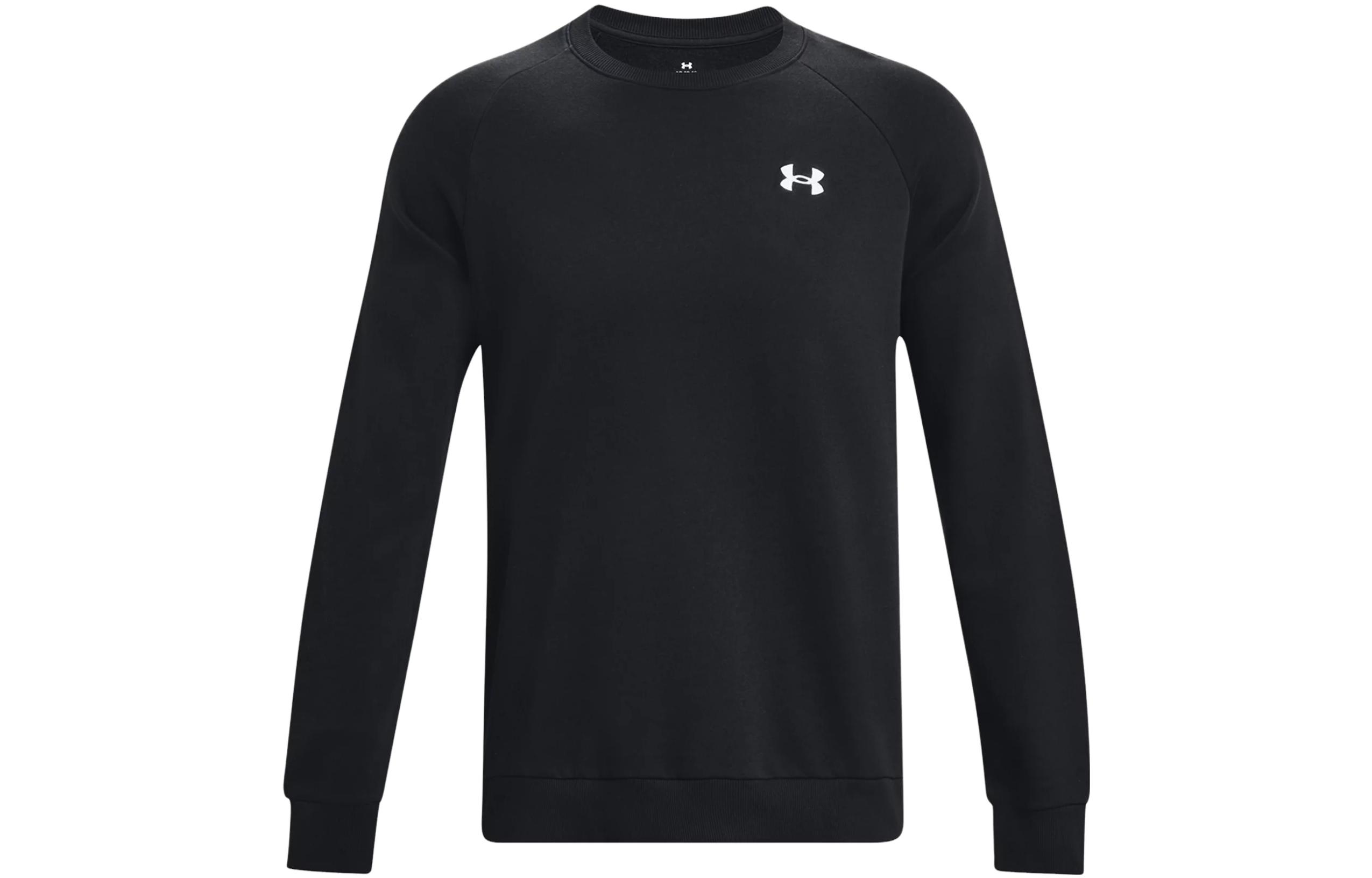 Under Armour Rival Fleece Sweatshirts Men s Black Crew Neck Thickened Regular 1382295-001 XXL