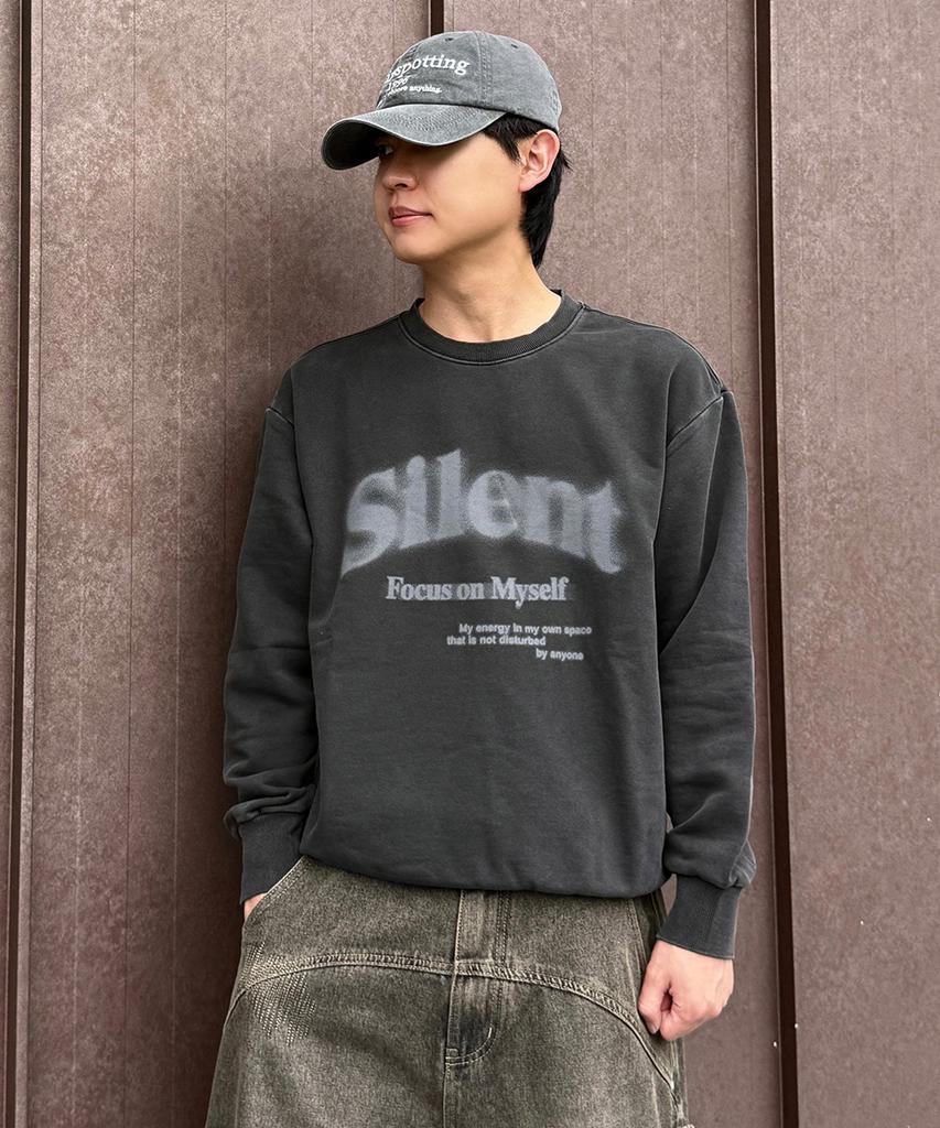 CHASECULT Unisex Pigment Lettering Sweatshirt - Charcoal