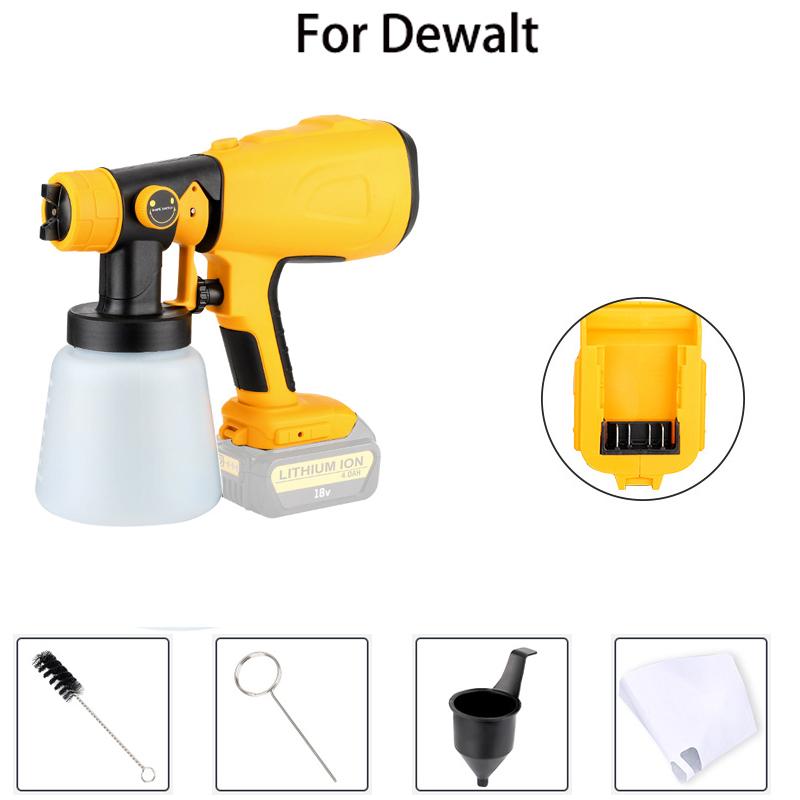 800ML Electric Spray Gun Cordless Paint Sprayer For Dewalt 20V Battery High Power Auto Furniture Coating Airbrush