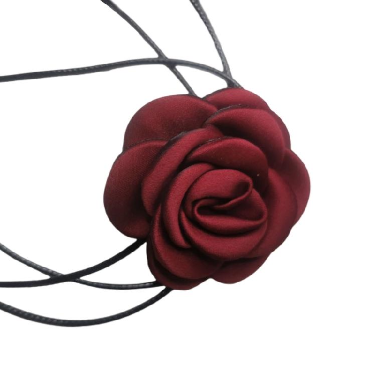 

Camellia Necklace Dinner Party Neck-Band Women Fashion Adjustable Necklace-Decor вино красного