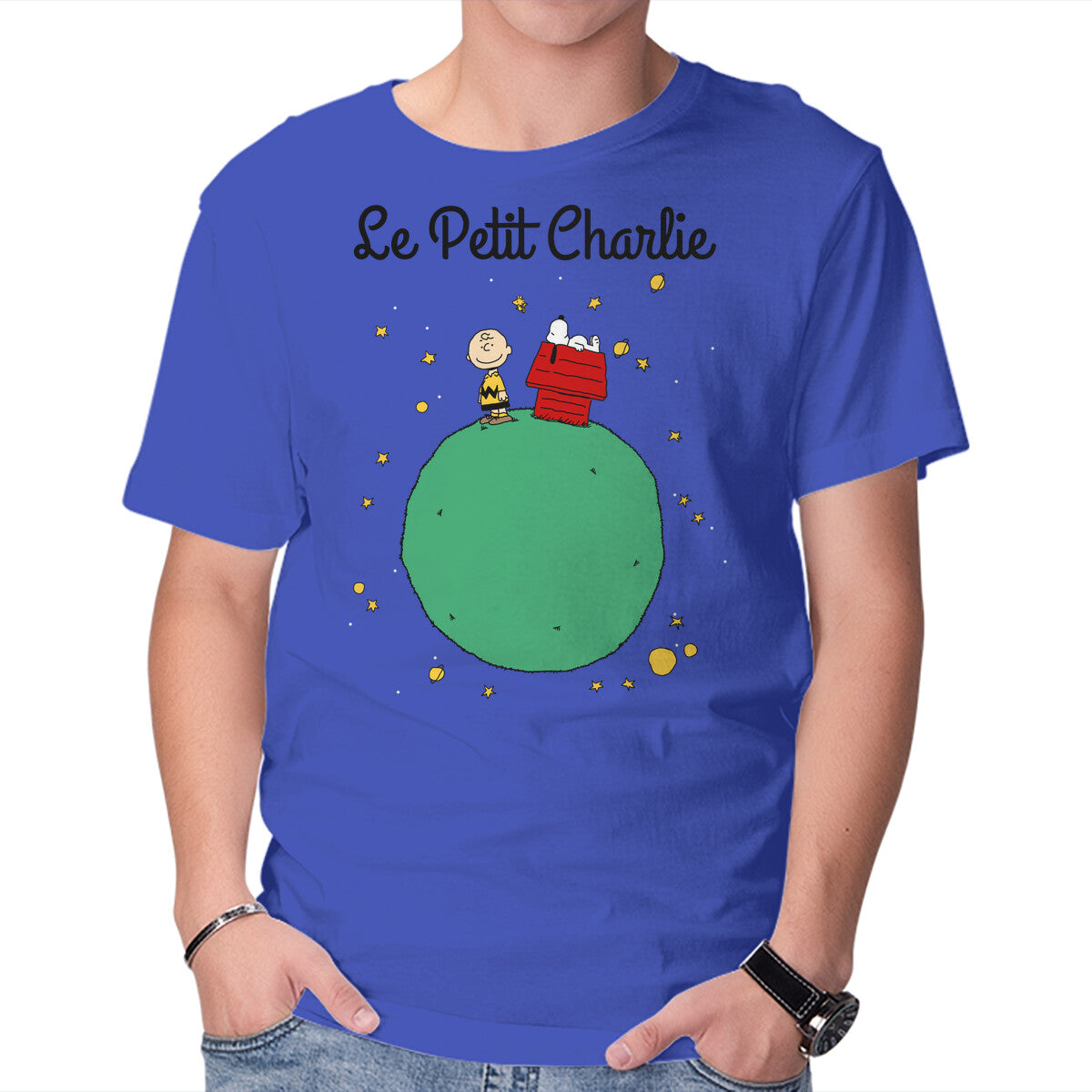 Unisex Crew Neck T-Shirt Le Petit Charlie Graphic Short Sleeve Casual Tee L