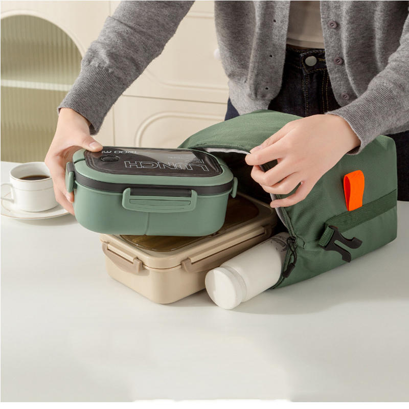 2025 Hot Sale Fashionable And Simple Insulated Bag, Office Worker, Large Capacity Lunch Box Student Hand Carrying Bento Bag